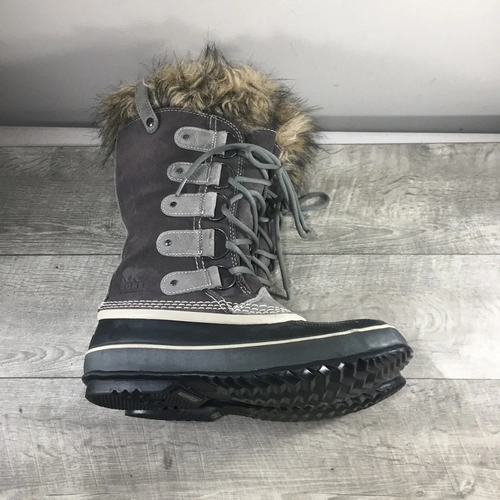 Sorel NL1540 Joan of Arctic Women's Winter Snow Waterproof Gray Leather Boots 10